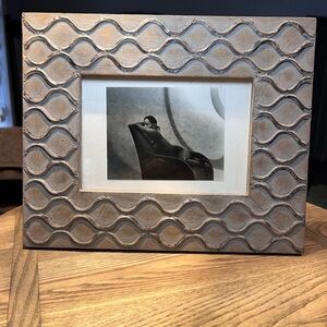 Grey Solid wood Textured Frame 9x11 with artist photo